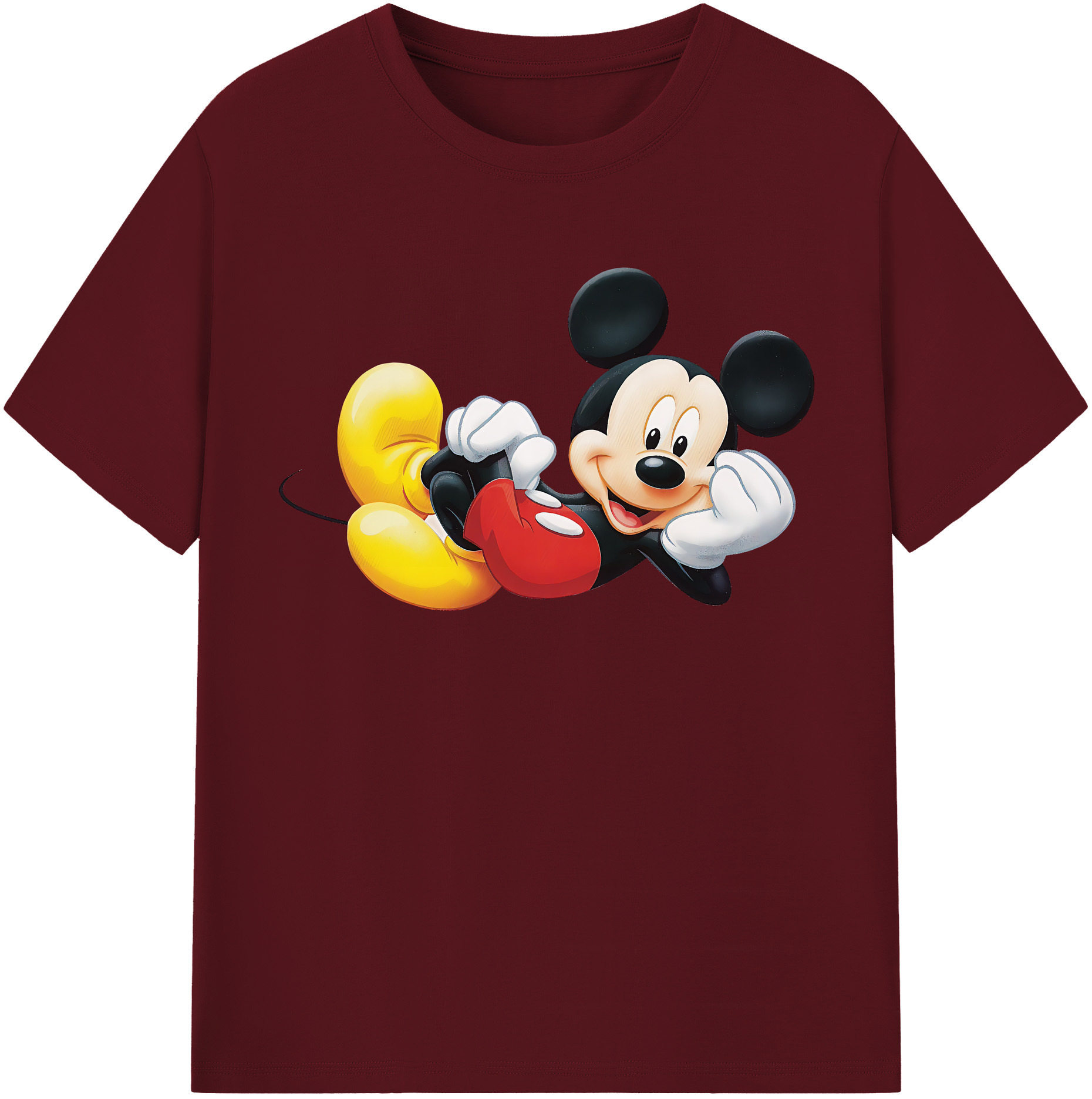 （画像用） ミッキーマウス Mickey Mouse 綿100％半袖Tシャツ（フロントプリント）